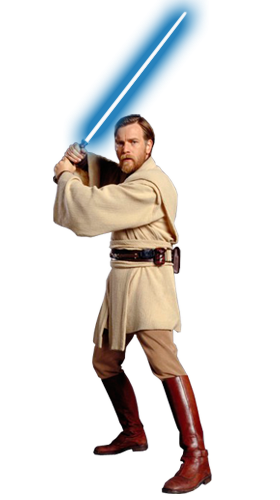 Picture of Obi-Wan Kenobi with blue lightsaber 