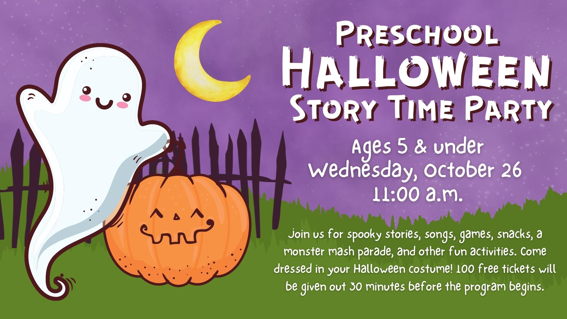 Preschool Halloween Story Time Party | Safety Harbor Public Library