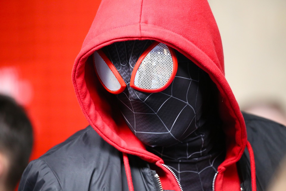 Miles Morales dressed as Spider-Man