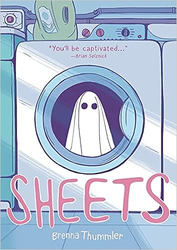 Image of the cover of the book Sheets featuring a ghost in a dryer