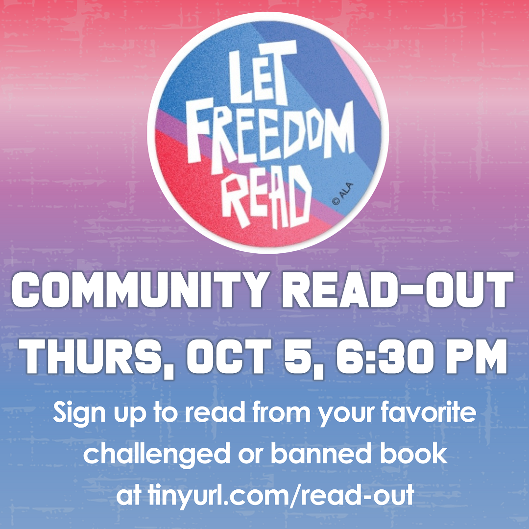 Community Read-Out - Thursday, October 5, 6:30pm