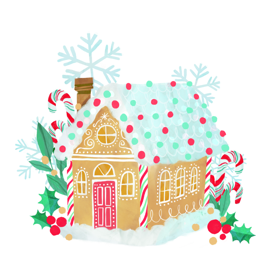 Gingerbread House with candy canes