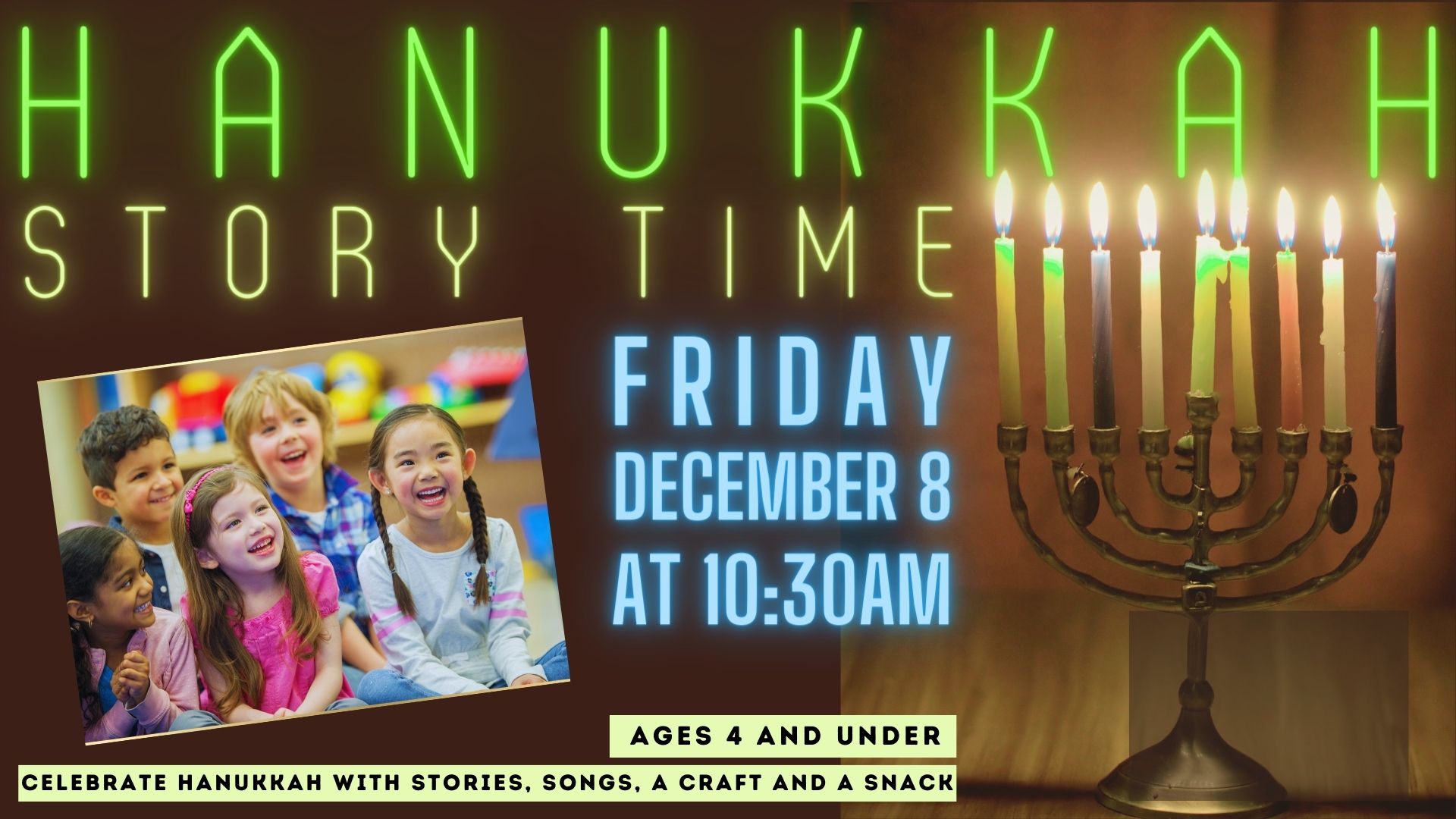 Hanukkah story time and craft 