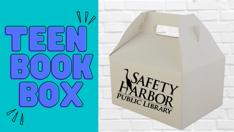 teen book box and picture of box with library logo