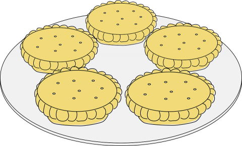 pies on tray