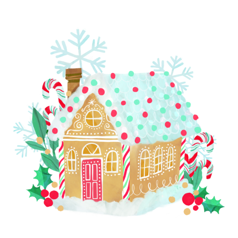 Gingerbread House with candy canes