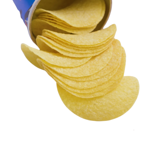 Can of Pringles spilling out