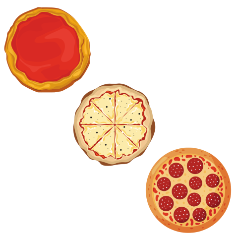 Three Pizzas
