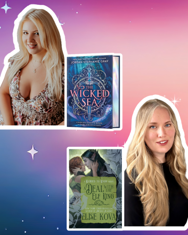 Photo of Jordan Stephanie Gray with The Wicked Sea and Elise Kova with A Deal with the Elf King.