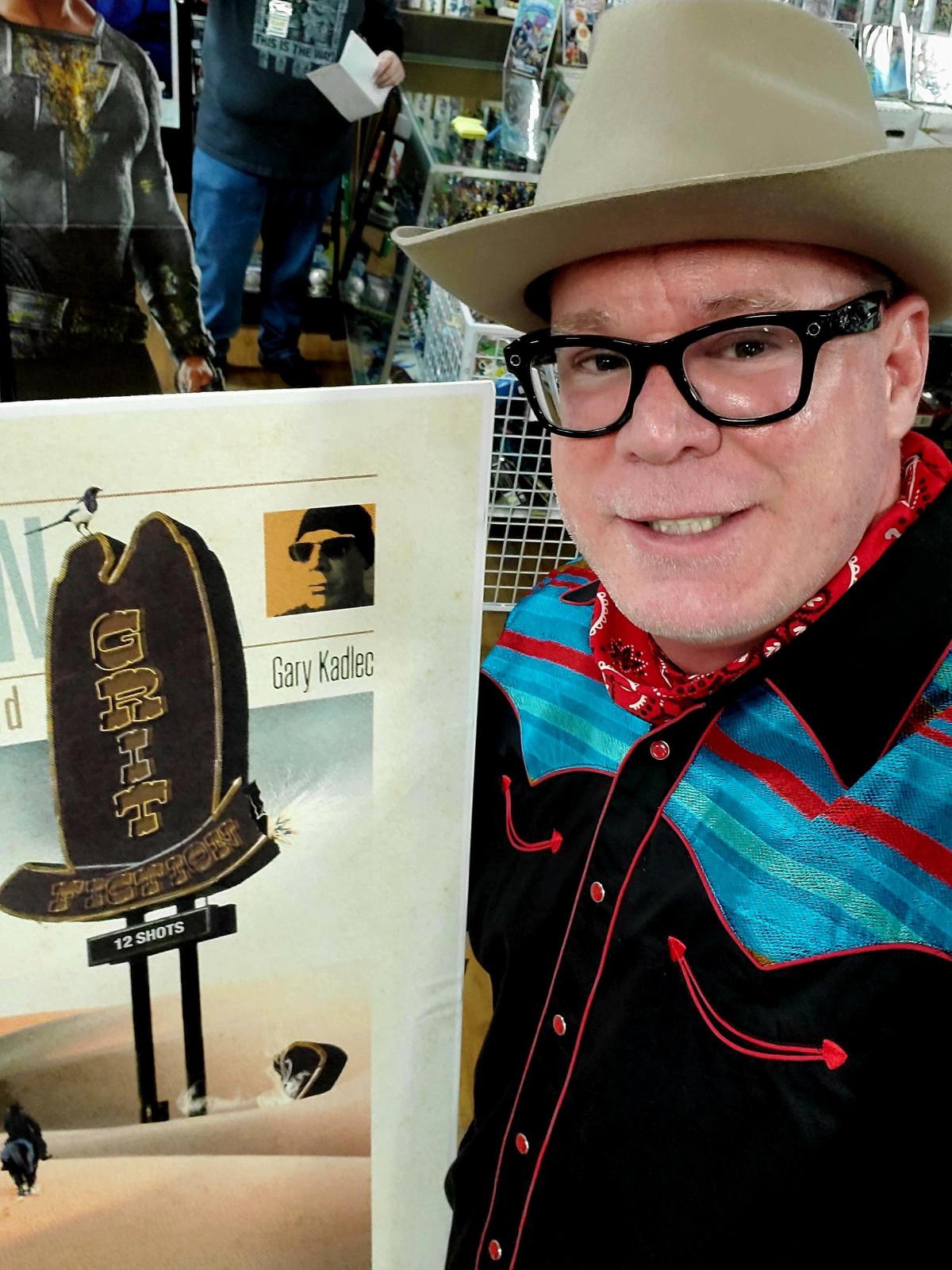 Author Gary Kadlec with his book 'Grit Fiction'