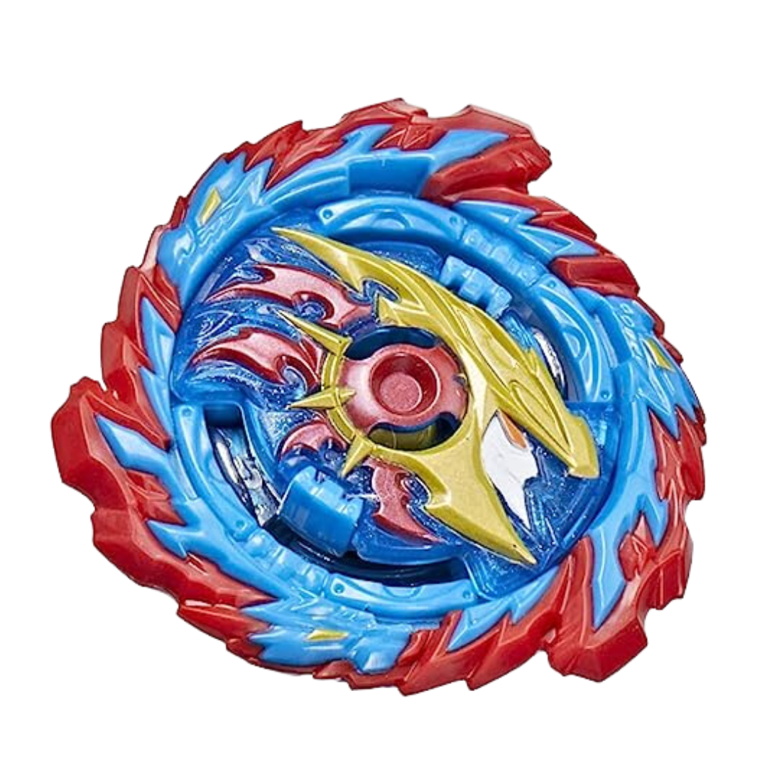 Blue and red Beyblade. 