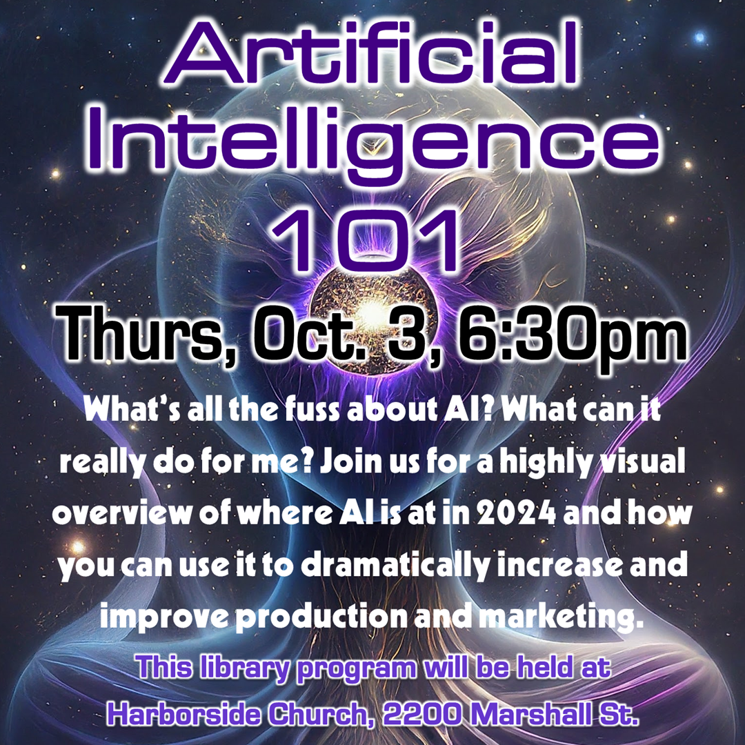 Artificial Intelligence 101 - Thursday, October 3, 6:30pm