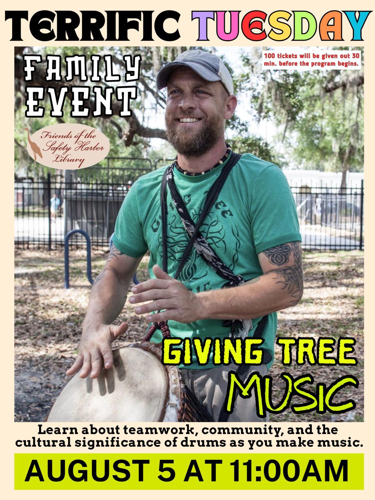 giving tree drum circle