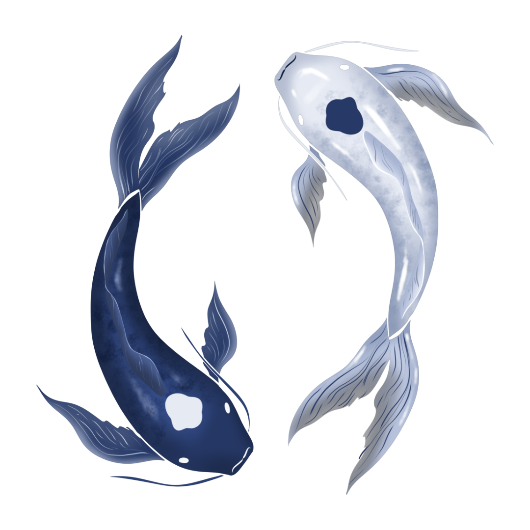 Two fish circling each other